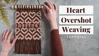 Heart Overshot Weaving Valentines Woven Wall Hanging [upl. by Richia885]