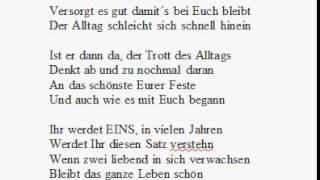 Gedicht zur Hochzeit  Wenn zwei Menschen Hochzeit feiern [upl. by Leaper]