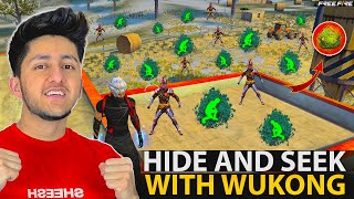 Playing Hide amp Seek With Wukong 🌳 On Factory Roof Only Wukong Challenge  Garena Free Fire [upl. by Amrak]