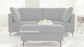 Ava 76inch Sofa in Pebble Grey Performance Fabric from Simpli Home [upl. by Cy]