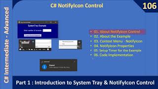 C NotifyIcon Control  Part 1  Introduction  C Advanced 106 [upl. by Kiona]