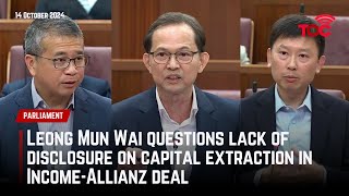 Leong Mun Wai questions lack of disclosure on capital extraction in IncomeAllianz deal [upl. by Ahsieket]