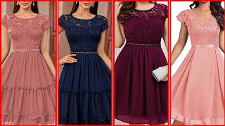 Plus Guipure Lace Insert A Line Chiffon Cocktail Dress For Girls 👗Target of fashion 2024quot [upl. by Mikey72]