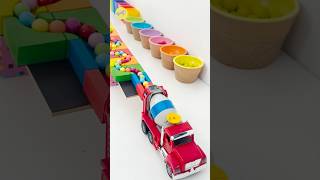 Marble Run ASMR lovers ♡ HABA wave slope with concrete mixing truck marblerun truckmarblerunhaba [upl. by Auqinom]