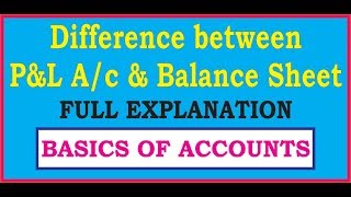 Difference between Profit amp Loss account and Balance Sheet [upl. by Adaminah]