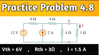 Practice Problem 48  Use Thevenins Theorem to find I in the circuit  in Urdu amp Hindi [upl. by Inge]