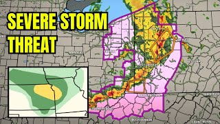 Severe weather across the lower Great Lakes this evening Plains overnight [upl. by Googins]