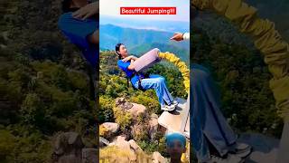 Rope Jumping 😱😱😳😲travel bungee nature bungeejump bungeejumping hills mountains bunjeejumping [upl. by Egap]