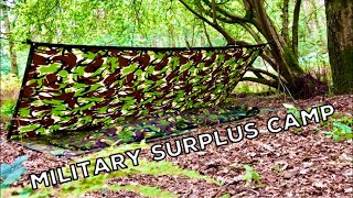 Tarp Camping Alone In The Woods  British Army Bivvi Bag  Jungle Sleeping Bag [upl. by Darwen]