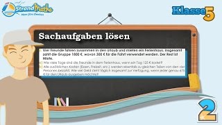 Sachaufgaben lösen  Klasse 5 ★ Übung 2 [upl. by Anerys]