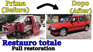 Restauro totale vecchia auto del 1990  Total restoration of a 1990 car Verniciatura auto storica [upl. by Willow]