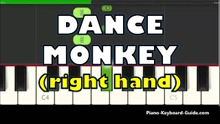 Tones and I  Dance Monkey Right Hand Slow and Easy Piano Tutorial [upl. by Beverlee]