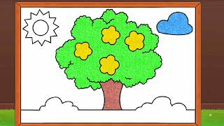 Draw and paint a tree  ColouringCartoon 05 [upl. by Dlaniger386]