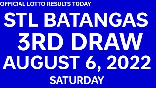 Stl Batangas results today August 6 2022 3RD DRAW [upl. by Fax]