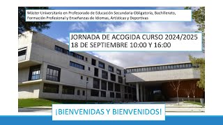 Jornada de Acogida de Curso 20242025  18 de Septiembre 1600 h [upl. by Cudlip869]