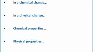 CHEMISTRY 101  Chemical and physical properties and changes [upl. by Nocaed]