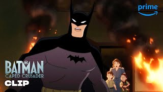 Batmans Burning Building Rescue  Batman Caped Crusader  Prime Video [upl. by Riay]