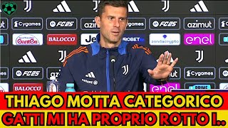 THIAGO MOTTA in Conferenza stampa pre Juve Parma ne approfittta per chiarire la questione Gatti [upl. by Kimberli836]