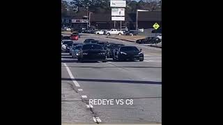 c8 corvette vs redeye hellcat challenger [upl. by Ahseiyt924]