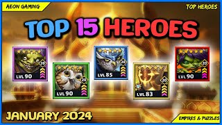 ⭐Best Heroes List in January 2024  Empires amp Puzzles TOP HEROES [upl. by Nnylahs230]