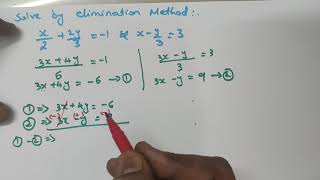 SOLVE BY ELIMINATION METHOD x2  2y3 1 and xy33 [upl. by Schaab]