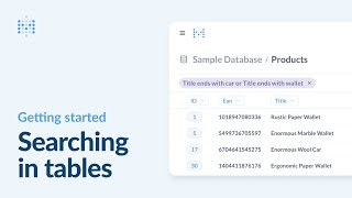 Searching in tables  Metabase tutorial [upl. by Neila]