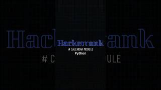 Hackerrank Calendar Module  Hackerrank Python solutions [upl. by Namyh]