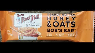 Bobs Red Mill Peanut Butter Honey amp Oats Bobs Bar Review [upl. by Erbes]