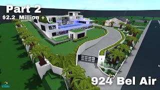 924 Bel Air Mansion  Bloxburg Speed Build  Part 24 [upl. by Natalina]