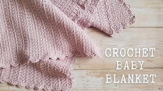 Easy Crochet Baby Blanket  Stepbystep Tutorial [upl. by Ycnuahc]