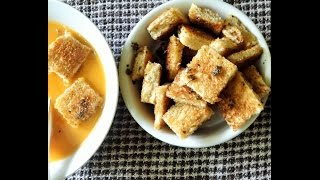 Home Made Croutons No Oven Required  Bread Croutons Recipe [upl. by Eusoj156]