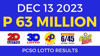 Lotto Result December 13 2023 9pm PCSO [upl. by Shaylah]