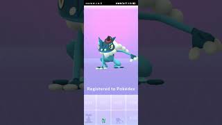 Froakie evolution Pokemon go audio pokemongo pokemon shinypokemonyoutubeshorts youtubeyoutube [upl. by Ihsoyim]