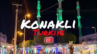 Konakli town Turkiye  bazaar evening walk Alanya Antalya Turkey The Mosque call to prayer турция [upl. by Martreb131]