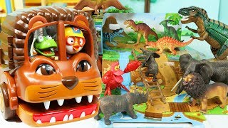 뽀로로 공룡버스 장난감 자동차 놀이 동물 친구들과 공룡놀이판에서 재밌는 게임 Pororo Dinosaur Bus Animal Toy Car [upl. by Argella]