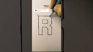 3d drawing letter R  shorts [upl. by Driskill]