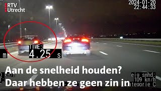 Verkeerspolitie twee Audis lappen verkeersregels aan hun laars  RTV Utrecht [upl. by Eelnayr821]