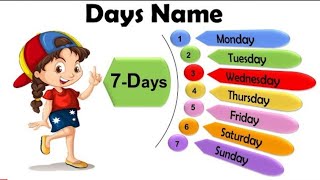 Learn Days Name  Days in the Week  Name of Days  Basic English Learning [upl. by Senalda]