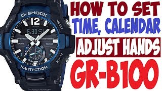 Casio GShock GRB1001A Gravitymaster manual 5536 to set time [upl. by Tace]