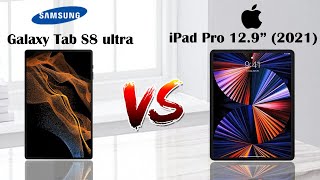 SAMSUNG Galaxy Tab S8 Ultra VS iPad Pro 129quot 2021 [upl. by Maxentia]