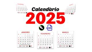 Calendários 2025 editáveis CDR [upl. by Aleras216]