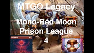 MTGO Legacy  Mono Red Moon Prison Stompy League 4 [upl. by Nahguav]