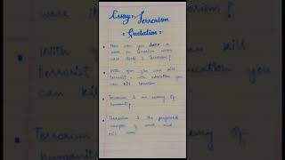 essay terrorism  Quotation  class 9 10 11 12 educational subscribe [upl. by Ttenaej767]