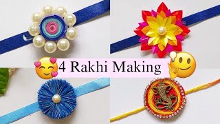 4 Easy amp simple rakhi making at homerakhi making for school competitioneasy rakhi diy [upl. by Bundy]