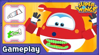 SuperWings Game Brush your teeth game  Doctor Game  Super wings Gameplay [upl. by Elyrehc]