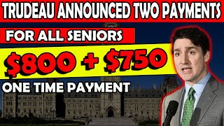 TRUDEAUS ANNOUNCED TWO PAYMENTS  750 ONE TIME  800 MONTHLY INCREASED IN CPP  MARCH 31ST 2024 [upl. by Darbie]