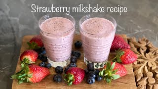 Strawberry milkshake  blueberry milkshake recipe  Vanilla milkshake  strawberry smoothie [upl. by Anyaled409]