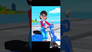 Troll Squid Game Motorbike Driving Acrobatics Climbing Wooden Slope Challenge Tani Win shortsvideo [upl. by Yecaj]