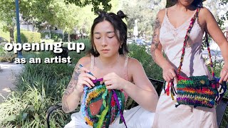 conscious crochet with a scrap yarn project  crochet purse  studio vlog ep 14 [upl. by Aplihs]