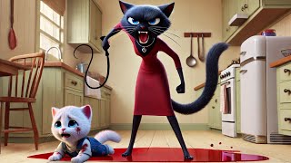 Kitten became a Policeman😻 to Revenge stepmother😿 ai cat cute kitten cartoon cutecat aicat [upl. by Atnas]